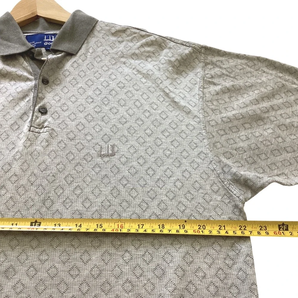 Dunhill‎ Golf Polo Shirt Mens Large Grey Mercerised Cotton Made in Italy